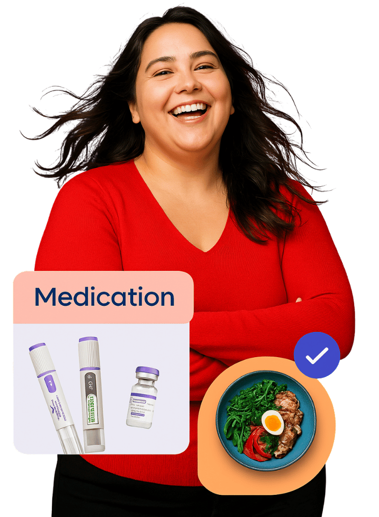 fat-weight-loss-in-san-francisco-image-woman-smiling-medication-healthy-food